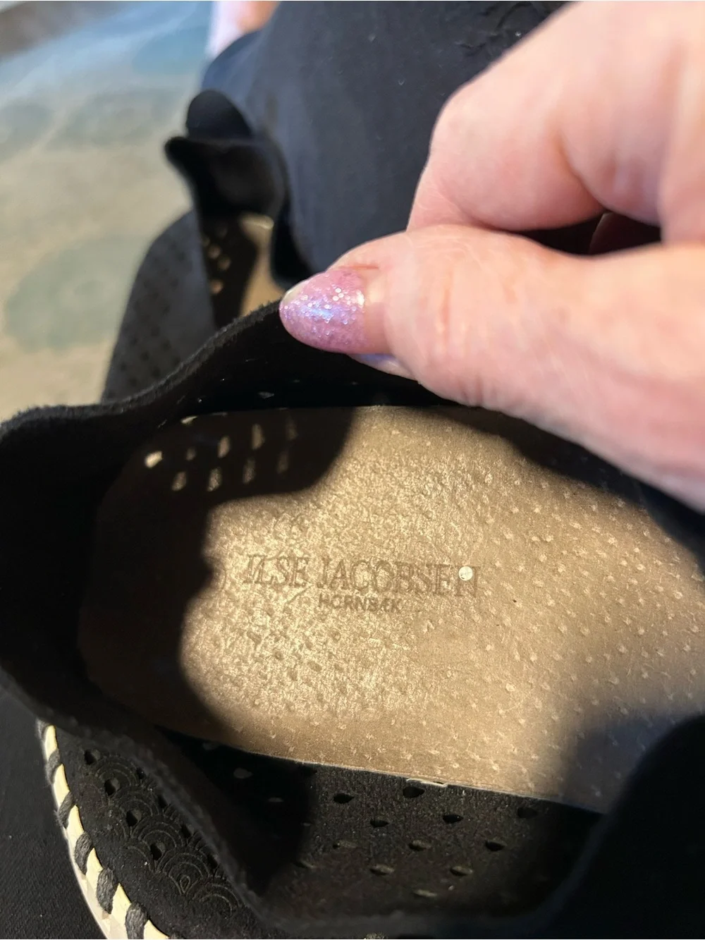 Ilse Jacobsen Black Perforated Slip-On shoes Size 38 (8)